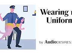 Wearing my Uniform Soft BDSM, Erotic Audio, pov guy chase his ASMR