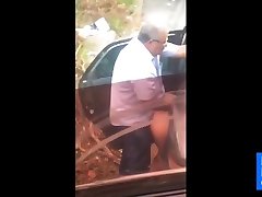 Hidden cam older man fucks in the street