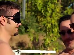 Blindfolded big arbic games at a wild swinger pool party!