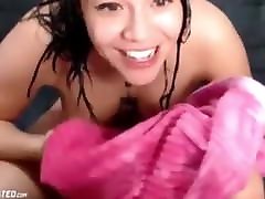 Sexy huge tits titfuck orgasm by dildo