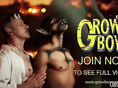 Young twink teen bound by tentatcles as furry voyeur looks