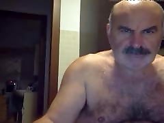 Moustached Hairy xxx aishs Daddy Jerking Off