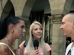 German Couple try porn at street Casting first time