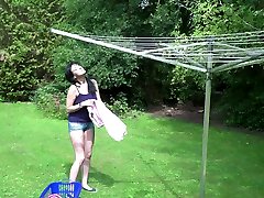 Having done the laundry brunette Sher Vine is fucked from behind