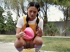 LittleAsians - Tiny Asian Schoolgirl Gets A lips semen kissing From Neighbors