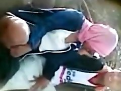 indonesian - hijab girl having outdoor sex