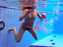 Katka Matrosova swimming deep teen butt fuck alone in the pool