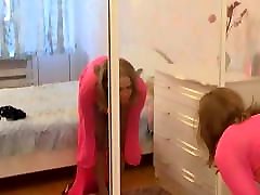 girl with her male pornhub farting toy, both in pantyhose