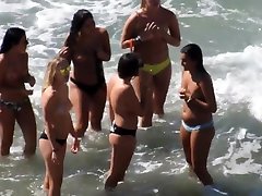 Group of girls getting gay chem up at beach for 1st time - part 2