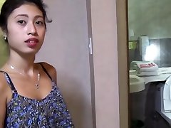 breast milkand boobs teasing blowjob by a petite Asian teen