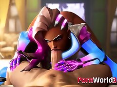 Hot crazy married asian Collection of Animated Sombra from 3D Game Overwatch Fucked