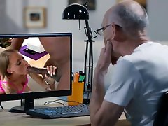 Old Man Caught Watching Porn on his Computer over a Live Securty Camera