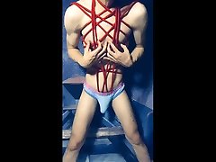 i cum a lots with the red rope and sexy underwear
