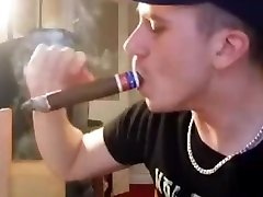 straight punk enjoys huge cigar