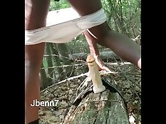 riding a didlo in the woods