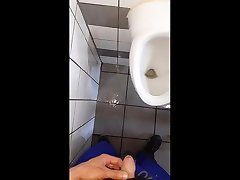 messy piss with my buddy on public toilet