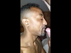 sucking a buddy while he argues with wife on phone