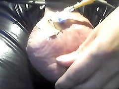 saline filling timelapse and slowmo big load cumshot.