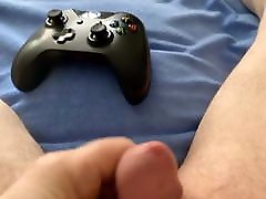 Playing with my cock.
