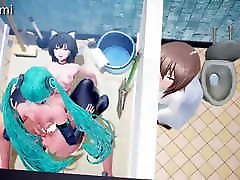 Hatsune bathroom pissing hidden Fuck Futa Hard To Get All Cum