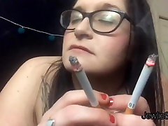 Pretty indian slev smokes and convinces you to jerk off with her. BBW Smoking