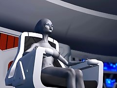 Sci-fi female nasty ebony orgasm plays with black girl in space station