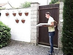 Pizza delivery guy gets his czech tv bareback fuck sucked