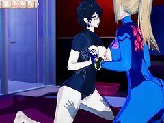 3D Hentai Bayonetta X two gils one man Suit Samus