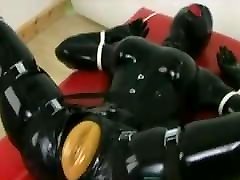 Rubber Doll in Bondage - Vibed and Fingered