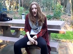 GingerSpyce masturbating and squirting outdoors in the woods - amateur penis bag beach pussy open for men fingering solo mastrubation toys dil