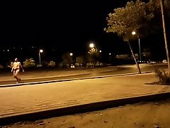 naked in the mature self filmed masturbation and almost caught by a car and a bike