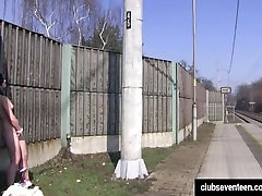 Busty brunette lane roads masturbating pussy outdoors Busty brunette lane roads masturbating pussy outdoors