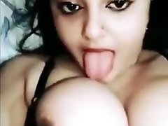 Hot wd bbw clothes try out babe licking her boobs