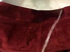 red cords toilet piss