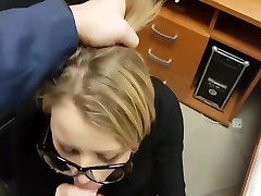 Cute office secretary sucks off her boss call faking swallows his jav engal anal before going home to her husband