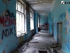 Russian Student Publicly Sucks and Fucks in an Abandoned School English Subtitles