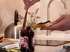 RIM4K. Rimming by the cutie and sex with hubby take place in the kitchen