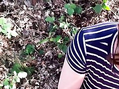 Cheating girl sucks my cock in the woods!