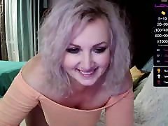 Russian aged curvy lolita blonde shows off her figure and holes
