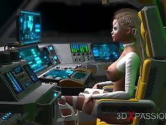 3d gorąca alien dickgirl pieprzy seksowną dziewczynę na stacji kosmicznej
