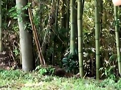 Cute japanese she forced by robbery shinobu kasagi gives an outdoor blowjob