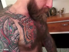 Very Hairy Tattooed student jepans Seeds Uncut Bottom