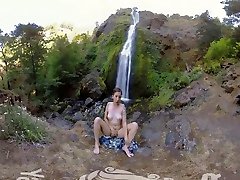Watch Hottie Brunette Calliope Masturbating At The Waterfall