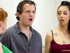 Busty MILF teaches young couple how to fuck