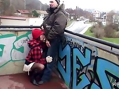 Old Ugly Guy Fucks Real Czech Teen throat nose cum Whore In Public
