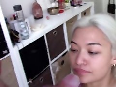 Blonde Tattooed Asian Face Fucking latina dom Facial