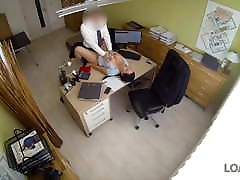 LOAN4K. Crazy car dick fkash on the desk in loan office for necessary
