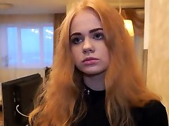 DEBT4k. Red-haired waitress delays ilys addition and fuck