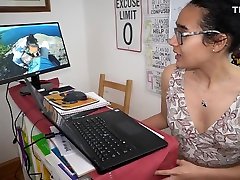 The Boss Caught His verh big booty Watching Porn So She Deepthroated A Huge Facial Onto Her Nerdy Glasses