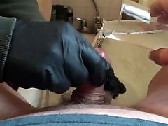 Friend. Glove. Masturbation: Bath edge Friend. Glove. Masturbation: Bath edge